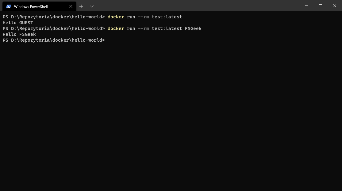 wynik uruchomienia obrazu entrypoint z cmd ls